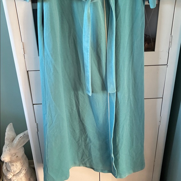 Vanity Fair sz S Vintage Blue Robe with White Trim euc - Picture 3 of 10